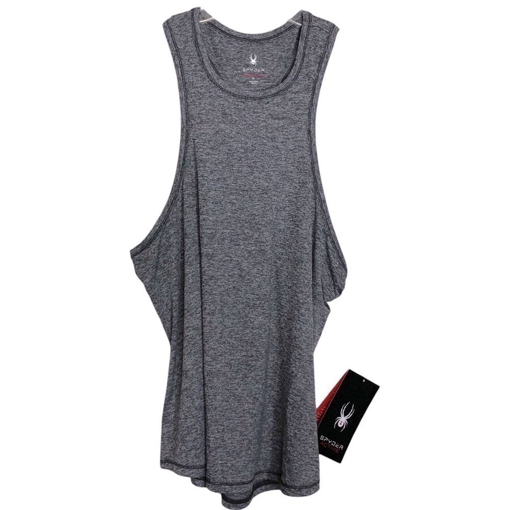 NWT SPYDER ACTIVE Style# SP314 Gray Moisture Wicking Racerback Tank Top Size XL